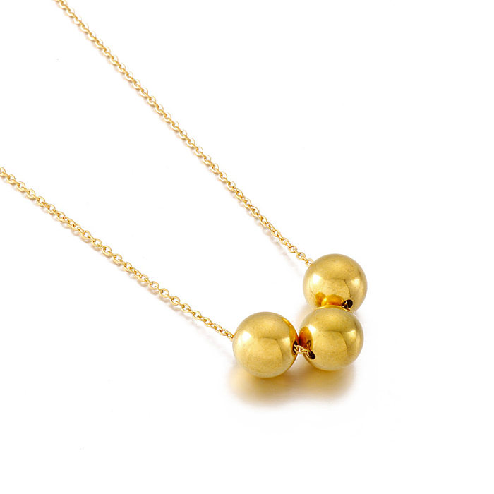 Chaîne de pull de couleur contrastée en acier inoxydable, perles dorées à la mode, vente en gros