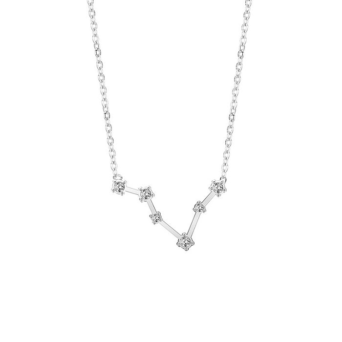 Casual Simple Style Constellation Stainless Steel  Stainless Steel Plating Inlay Zircon Necklace
