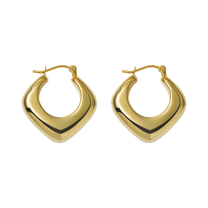 1 Pair Simple Style Geometric Plating Stainless Steel  18K Gold Plated Earrings