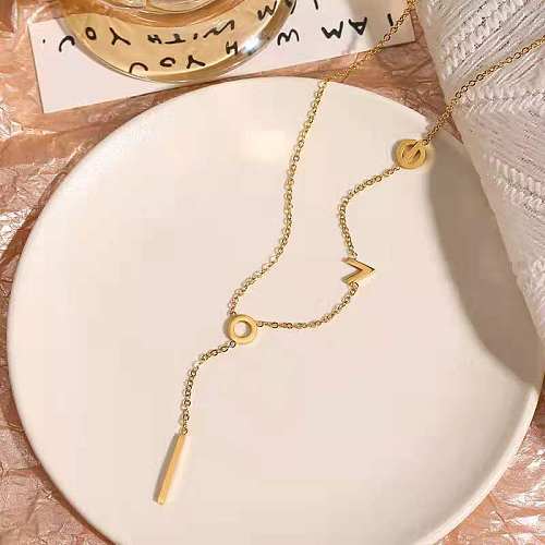 1 Piece Simple Style Geometric Stainless Steel Plating Necklace