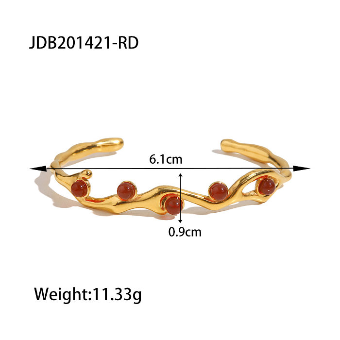 Bracelet à Perles Artificielles en Acier Inoxydable Plaqué Géométrique à la Mode 1 Pièce