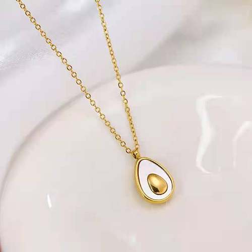 Fashion Fruit Stainless Steel Plating Shell Pendant Necklace 1 Piece