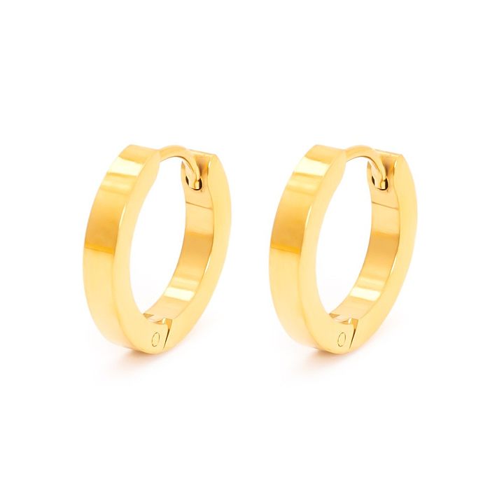 1 Pair Simple Style Solid Color Plating Stainless Steel  18K Gold Plated Vacuum Vapor Plating Black Earrings