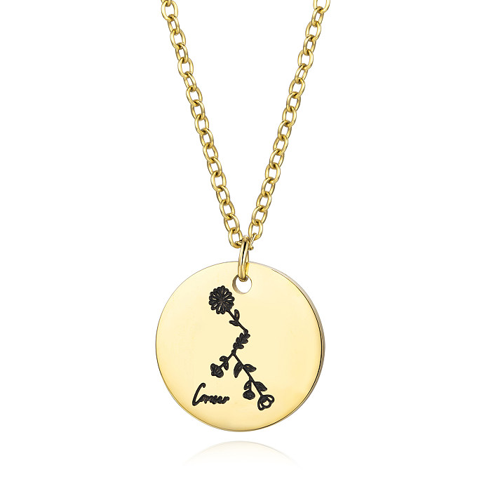 Collar con colgante chapado en oro de acero inoxidable con constelación de estilo simple y lindo