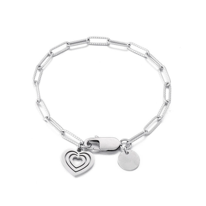 European And American Bracelet Stainless Steel Simple Heart-shape Bracelet Wholesale