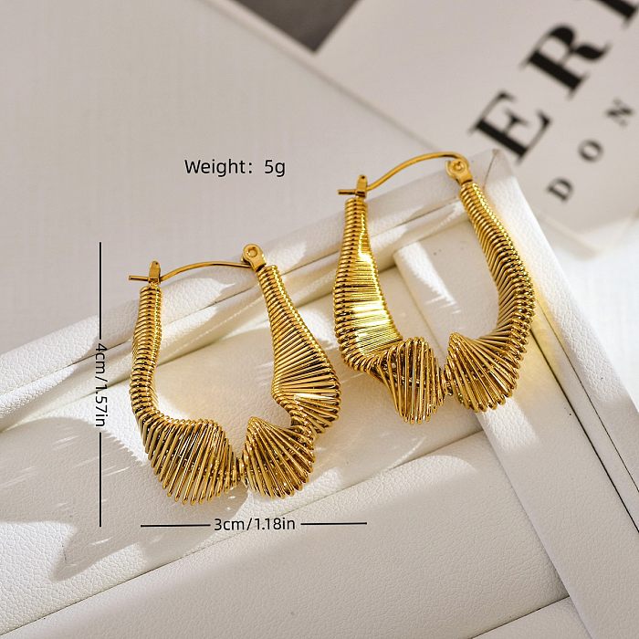 1 Pair Classic Style Solid Color Plating Stainless Steel  18K Gold Plated Earrings