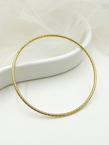 Simple Style Round Solid Color Stainless Steel Plating Bangle