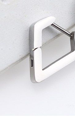 1 Piece Simple Style Solid Color Plating Stainless Steel  Silver Plated Earrings