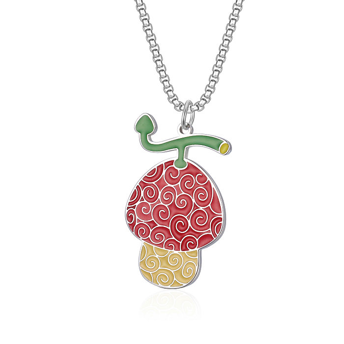 Casual Hip-Hop Fruit Stainless Steel Irregular Epoxy Pendant Necklace