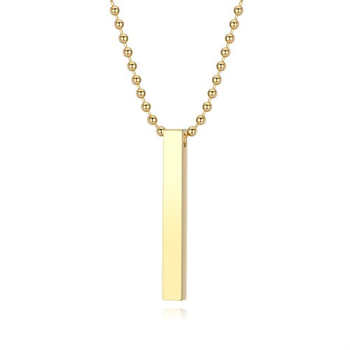 Retro Square Solid Color Stainless Steel Polishing Pendant Necklace 1 Piece