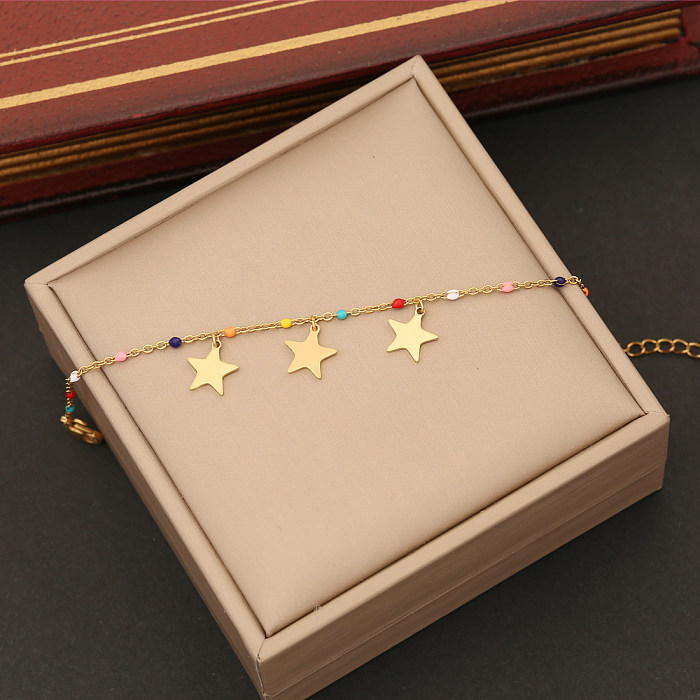 Bracelets de placage en acier inoxydable papillon en forme d'étoile de trajet artistique