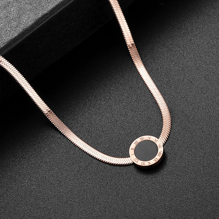 Collier rond en acier inoxydable de style simple 1 pièce