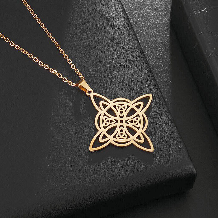 Classic Style Solid Color Stainless Steel  Irregular Pendant Necklace