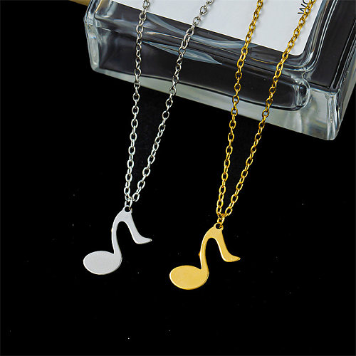 Simple Style Notes Stainless Steel Plating Pendant Necklace