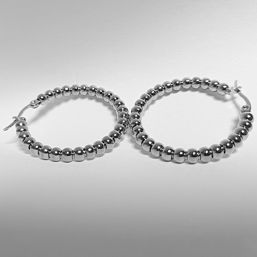 1 Pair Simple Style Circle Polishing Stainless Steel Earrings