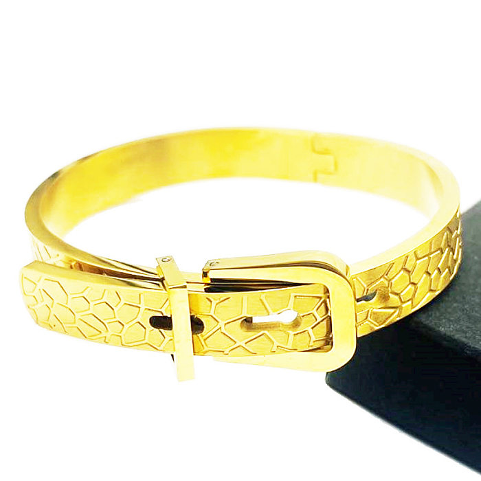 Cool Style Solid Color Stainless Steel Plating Bangle