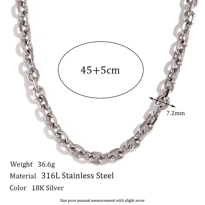 Simple Style Classic Style Solid Color Stainless Steel  Plating 18K Gold Plated Necklace