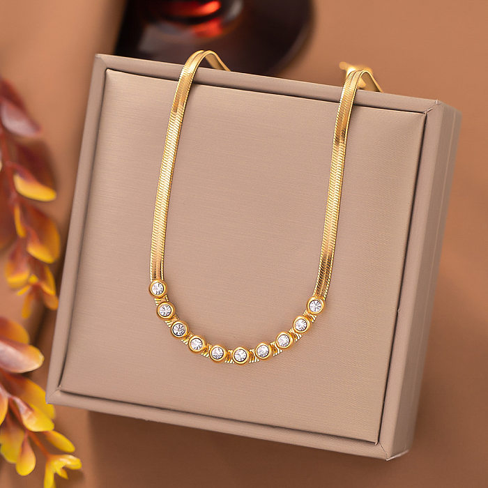 1 par de pendientes colgantes de diamantes artificiales de acero inoxidable con incrustaciones redondas para mujer