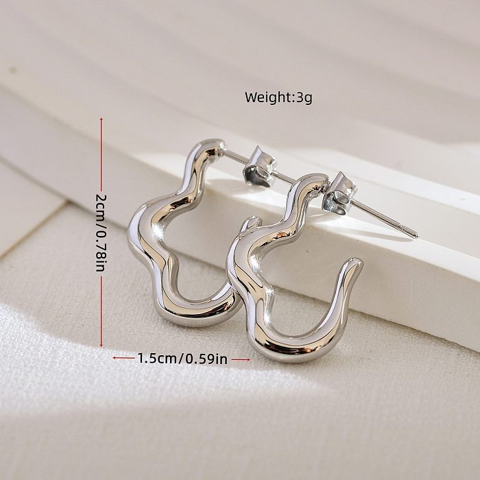 1 Pair Modern Style Classic Style Solid Color Stainless Steel  Drop Earrings