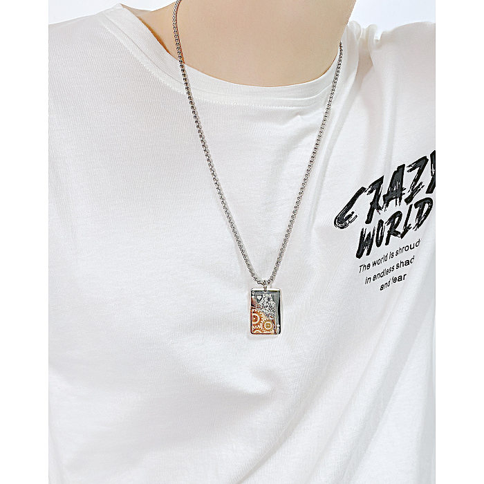 Fashion Poker Stainless Steel  Pendant Necklace Plating Stainless Steel  Necklaces