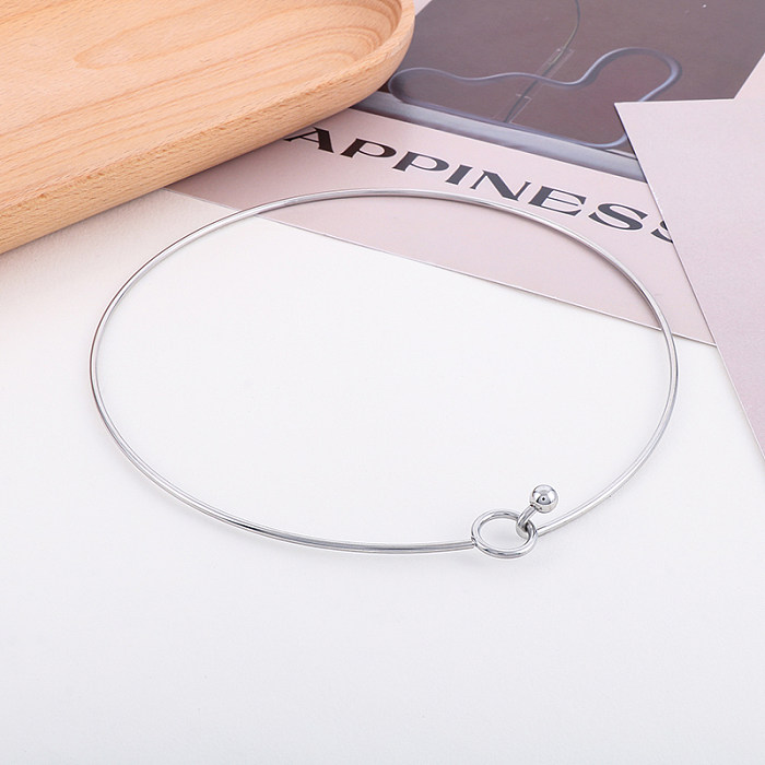 Commute Solid Color Stainless Steel Plating Gold Plated Choker