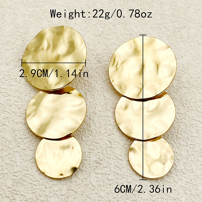 1 Pair Casual Elegant Vintage Style Round Plating Stainless Steel  Gold Plated Ear Studs