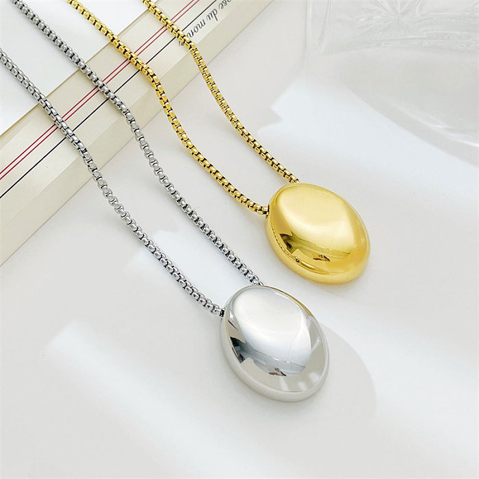 Vintage Style Simple Style Geometric Stainless Steel  White Gold Plated Gold Plated Pendant Necklace In Bulk