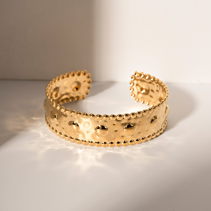 Bracelet plaqué or 18 carats en acier inoxydable en forme de C élégant en vrac