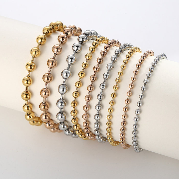 Simple Style Round Stainless Steel Plating 18K Gold Plated Bracelets