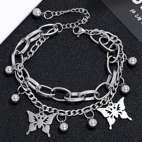 Pulsera con colgante de mariposa simple coreana