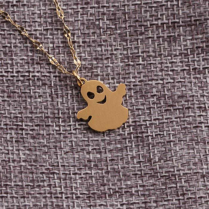 Wholesale Jewelry Halloween Ghost Pendant Stainless Steel  Necklace jewelry