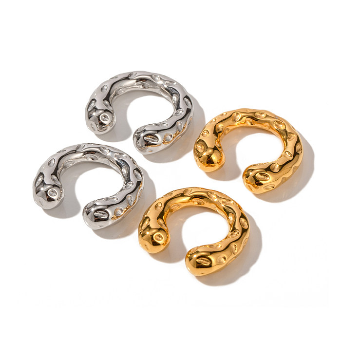 1 Pair Retro Geometric Plating Stainless Steel  18K Gold Plated Ear Cuffs