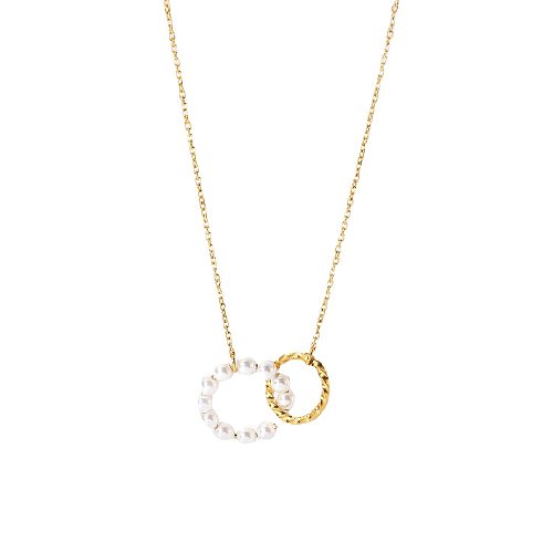 Elegant Lady Geometric Imitation Pearl Stainless Steel Plating Pendant Necklace