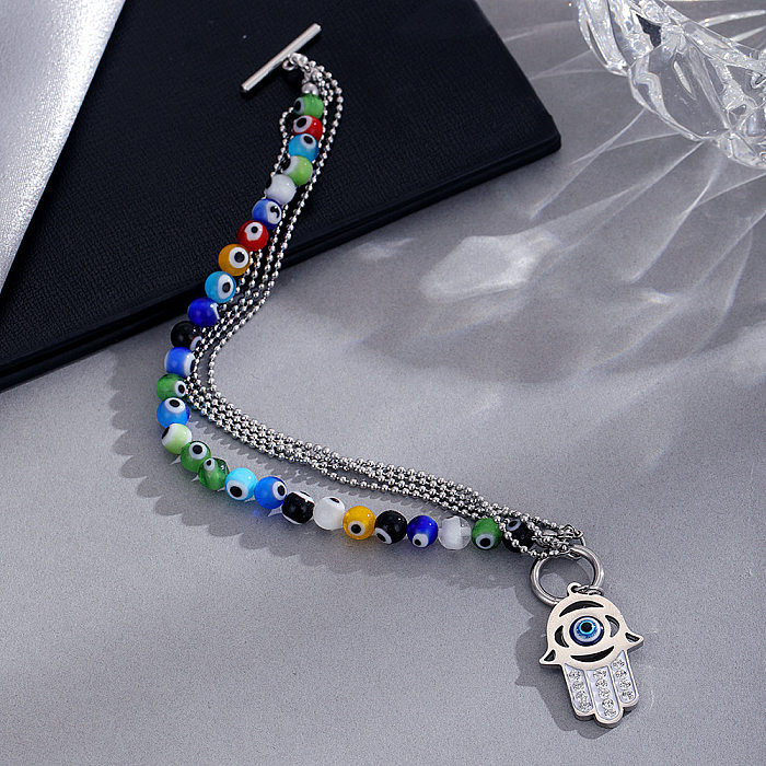 Bracelets de Perles à Tricoter en Acier Inoxydable Géométrique Bohème 1 Pièce