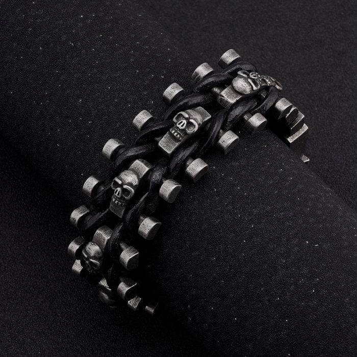 Bracelets de placage en acier titane géométriques décontractés en gros