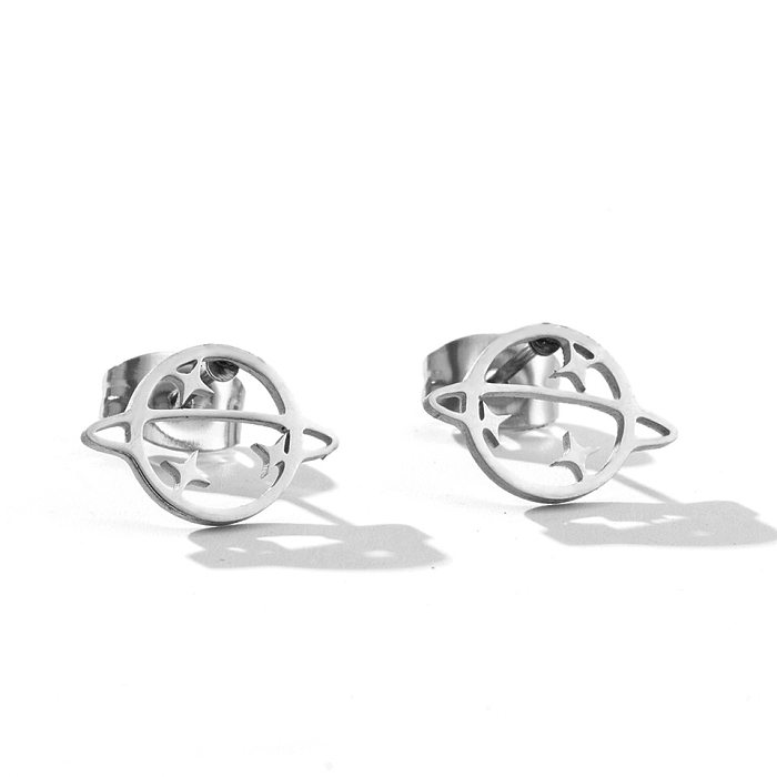Simple New Stainless Steel  Geometric Small Earrings Ear Buckle Ear Clip Earrings Wholesale