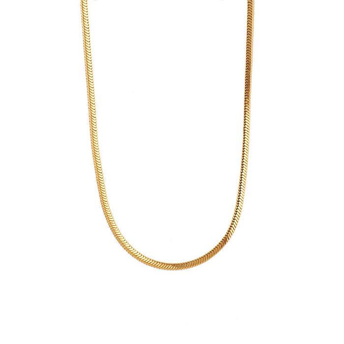 Einfache Wellen-Edelstahl-Halskette in loser Schüttung