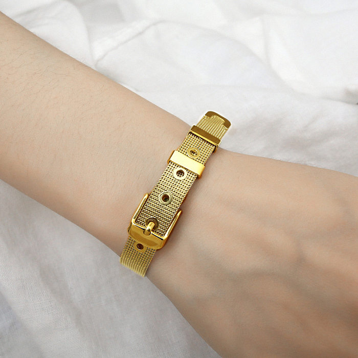 Retro Gold-plated Mesh Strap Titanium Steel Bracelet Wholesale jewelry