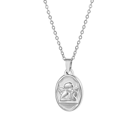 Hip-Hop Retro Cupid Stainless Steel  Stainless Steel Patchwork Pendant Necklace