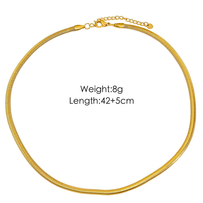 Simple Style Solid Color Stainless Steel Plating Necklace
