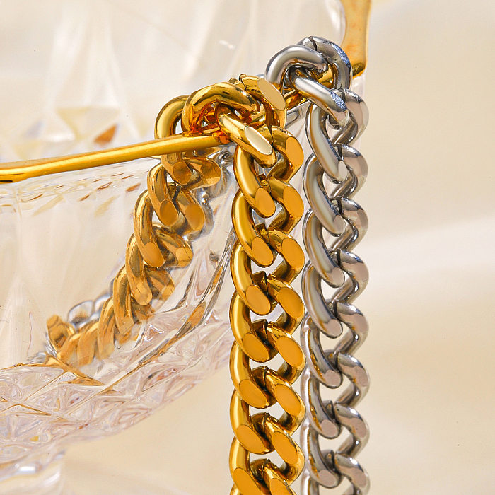 Bracelets plaqués en acier inoxydable géométriques Rock Streetwear