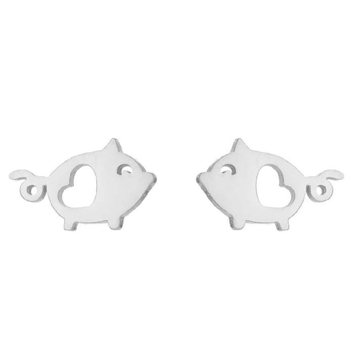 Simple Style Animal Stainless Steel  Ear Studs 1 Pair