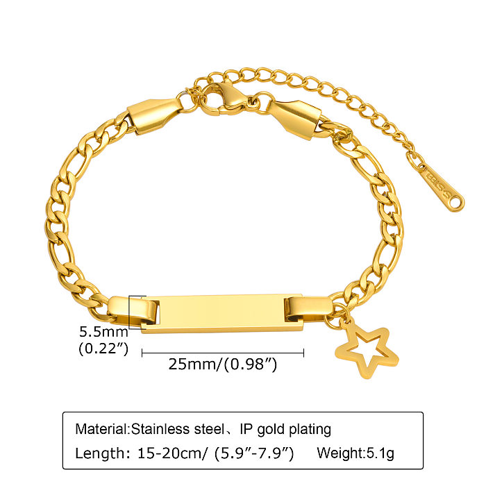 Bracelets en Zircon plaqué or 18 carats, couronne en forme d'étoile et de cœur, Style Simple, en vrac