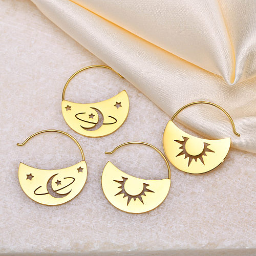 1 Pair Basic Simple Style Geometric Stainless Steel  Gold Plated Earrings