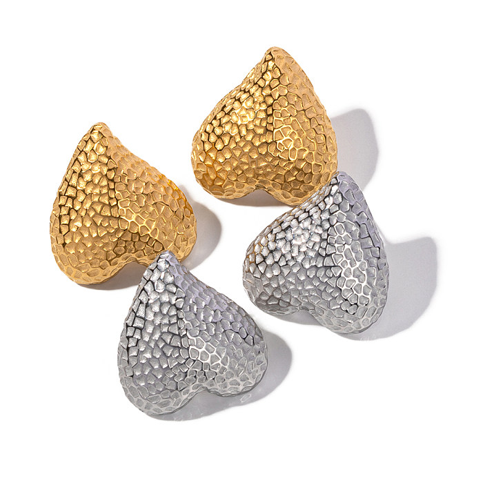 1 Pair Elegant Simple Style Heart Shape Plating Stainless Steel  18K Gold Plated Ear Studs
