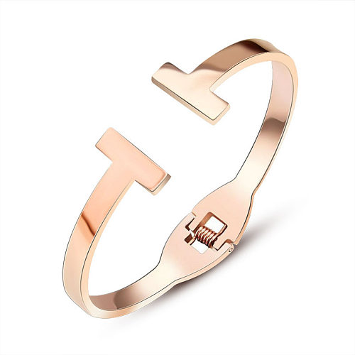 Bracelets en acier inoxydable de placage de bracelet en acier au titane géométrique de style simple