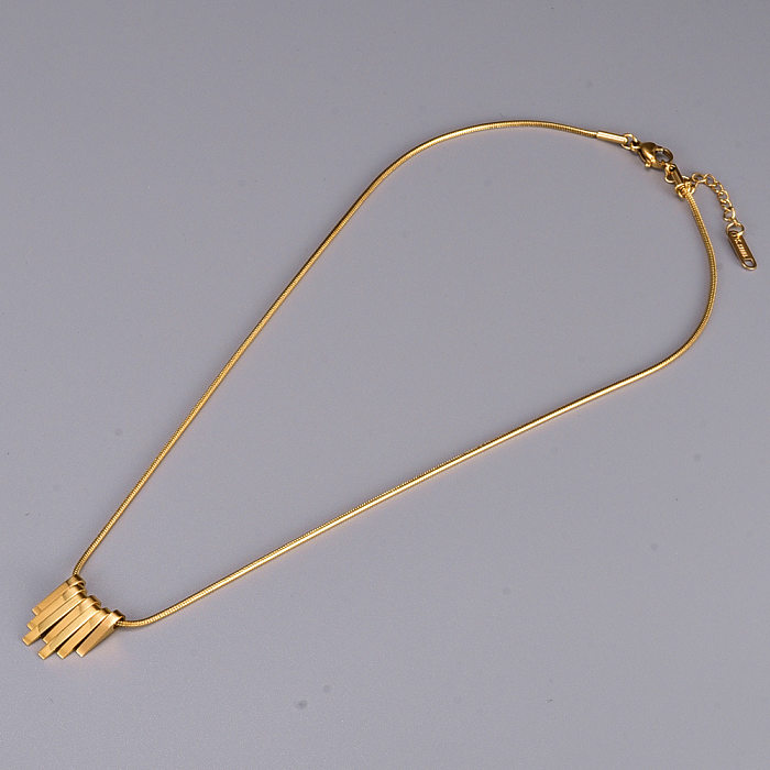 Estilo simple Geométrico Acero inoxidable Chapado en oro Collar con colgante 1 pieza