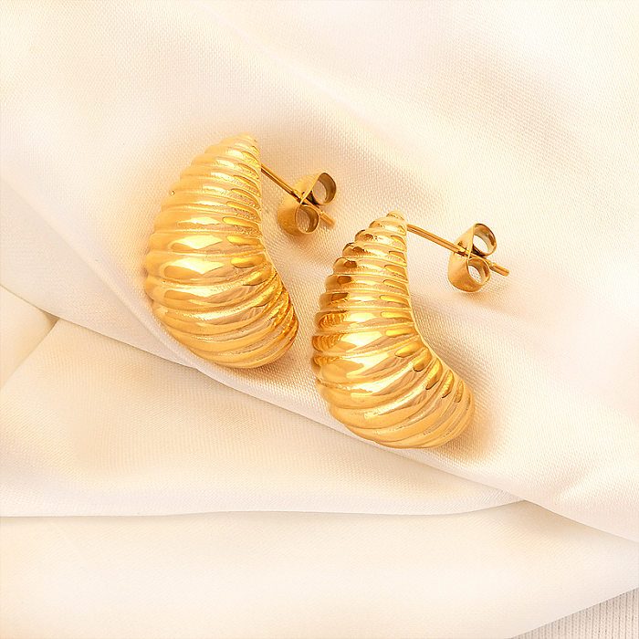 1 Pair IG Style Geometric Plating Stainless Steel 18K Gold Plated Ear Studs