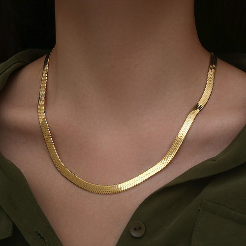 Simple Style Solid Color Stainless Steel  Polishing Necklace 1 Piece