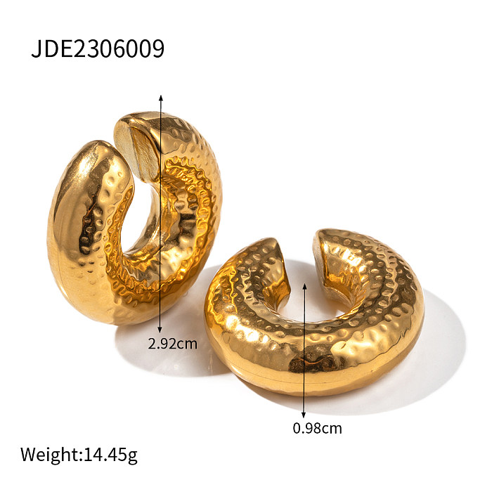 1 Pair Commute C Shape Plating Stainless Steel  18K Gold Plated Ear Cuffs